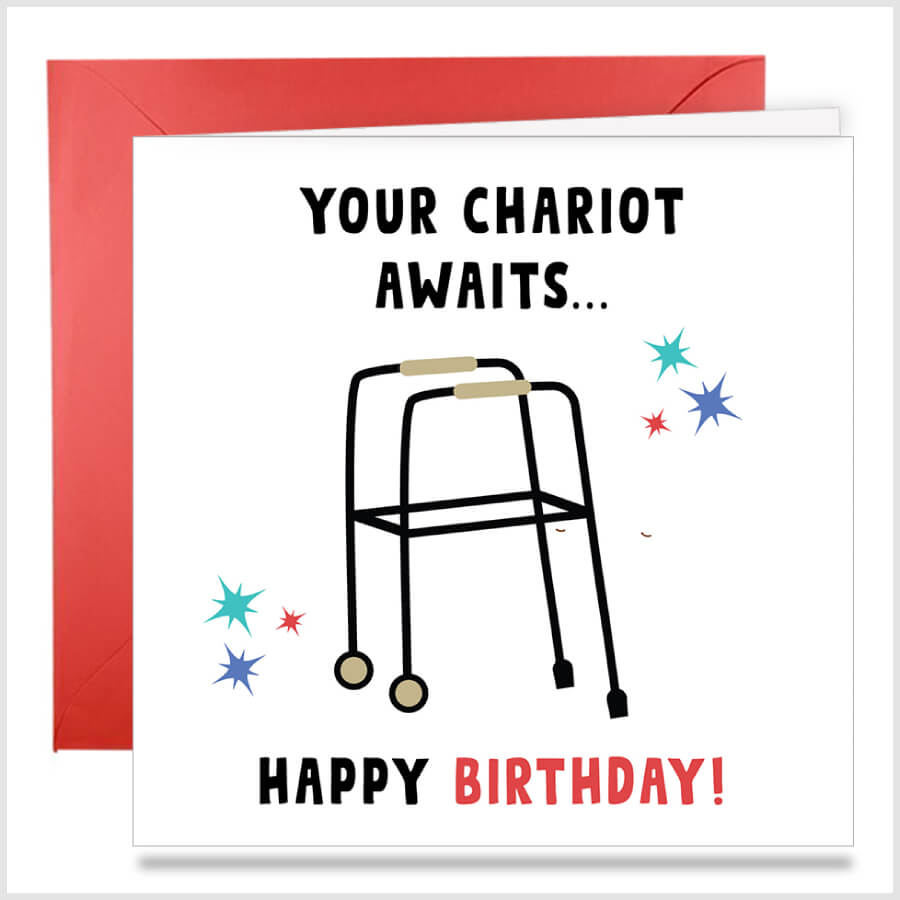 Milestone Laughs: Zimmer Frame Birthday Card for Mom or Dad (50th, 60th, 70th, 80th)