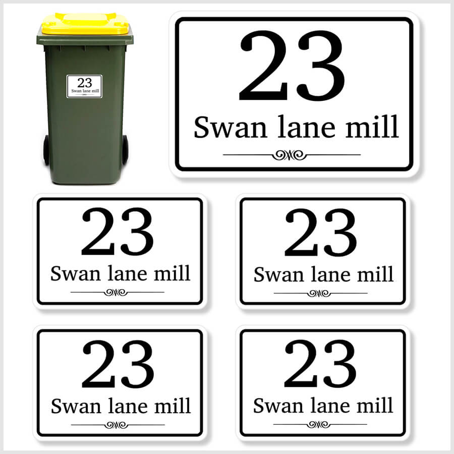 Custom Name And Number Stickers For Wheelie Bins