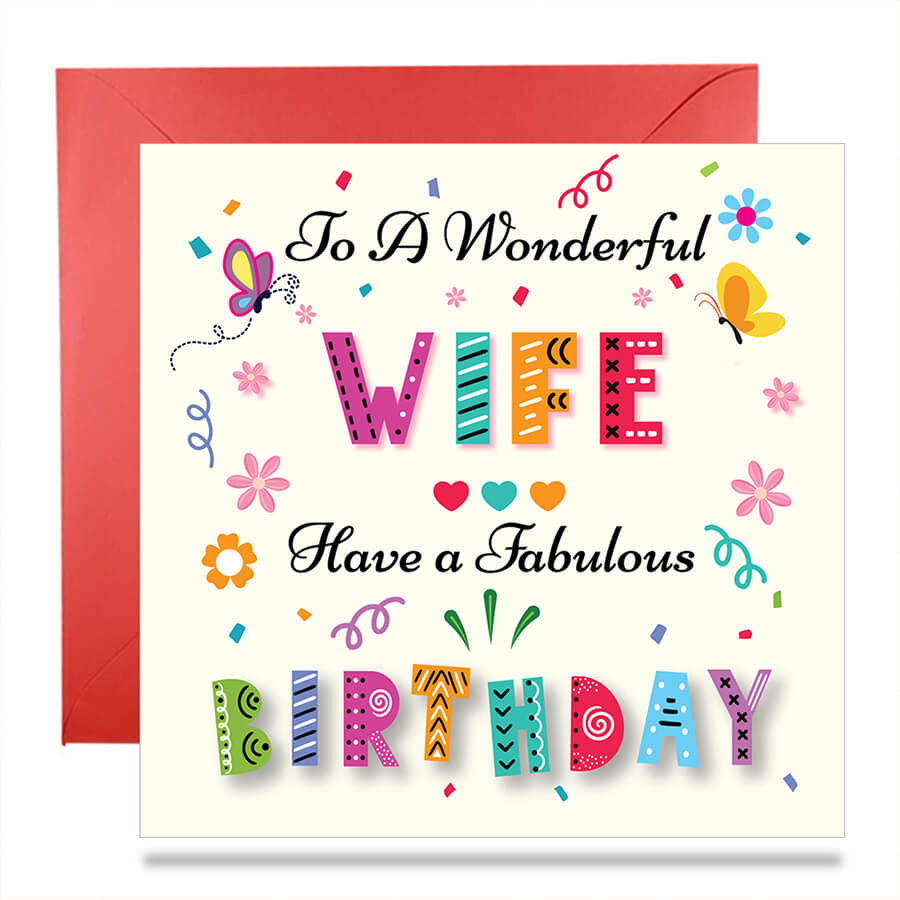 Colorful Text Birthday Greeting Card