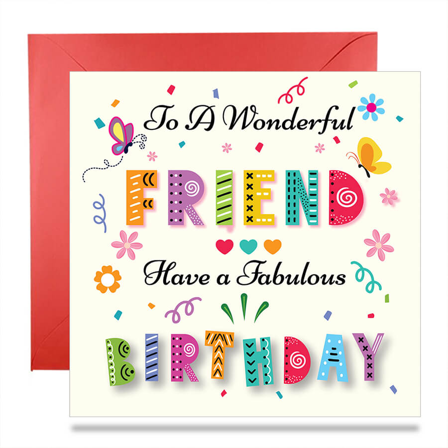 Colorful Text Birthday Greeting Card