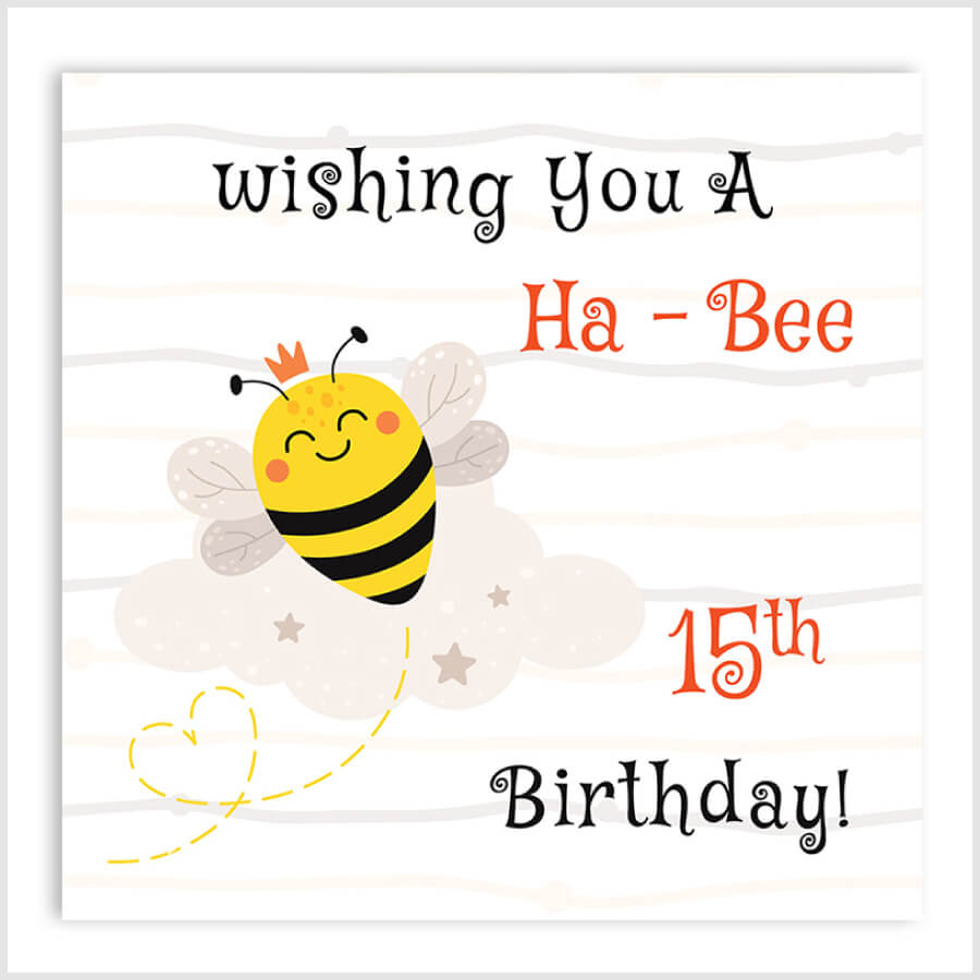 Custom Age Ha-Bee Birthday Greeting Card