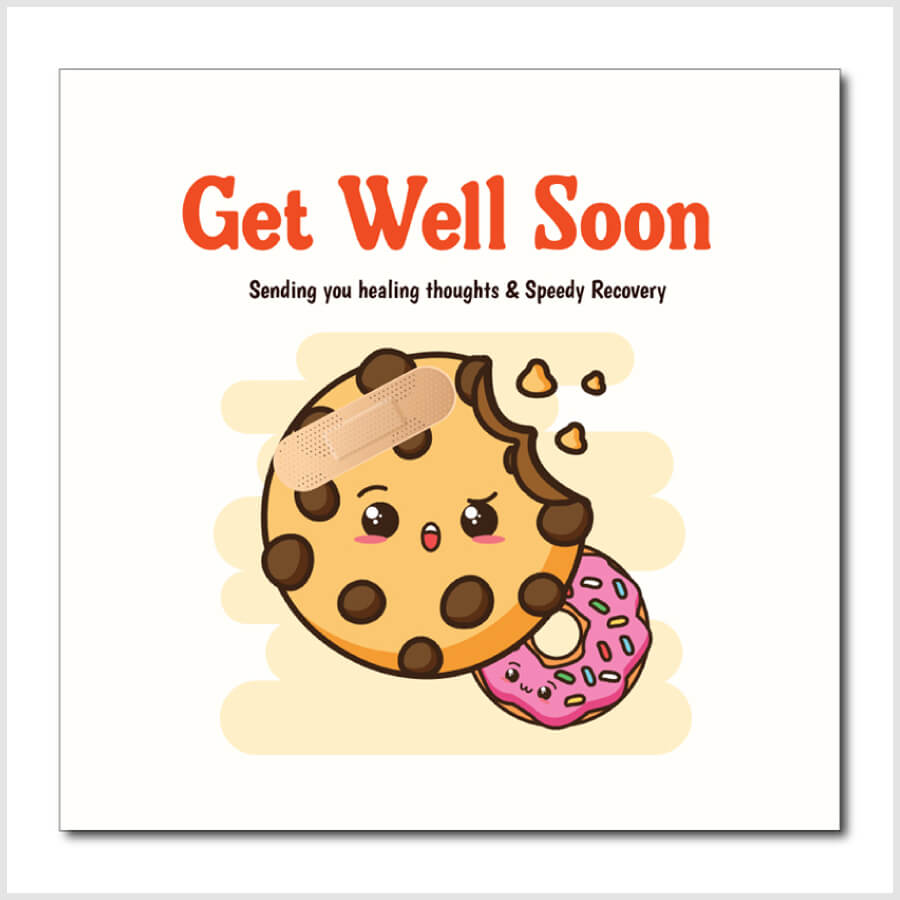 Sweet Wishes for a Speedy Recovery - Get Well Soon Cookies & Donut Greeting Card