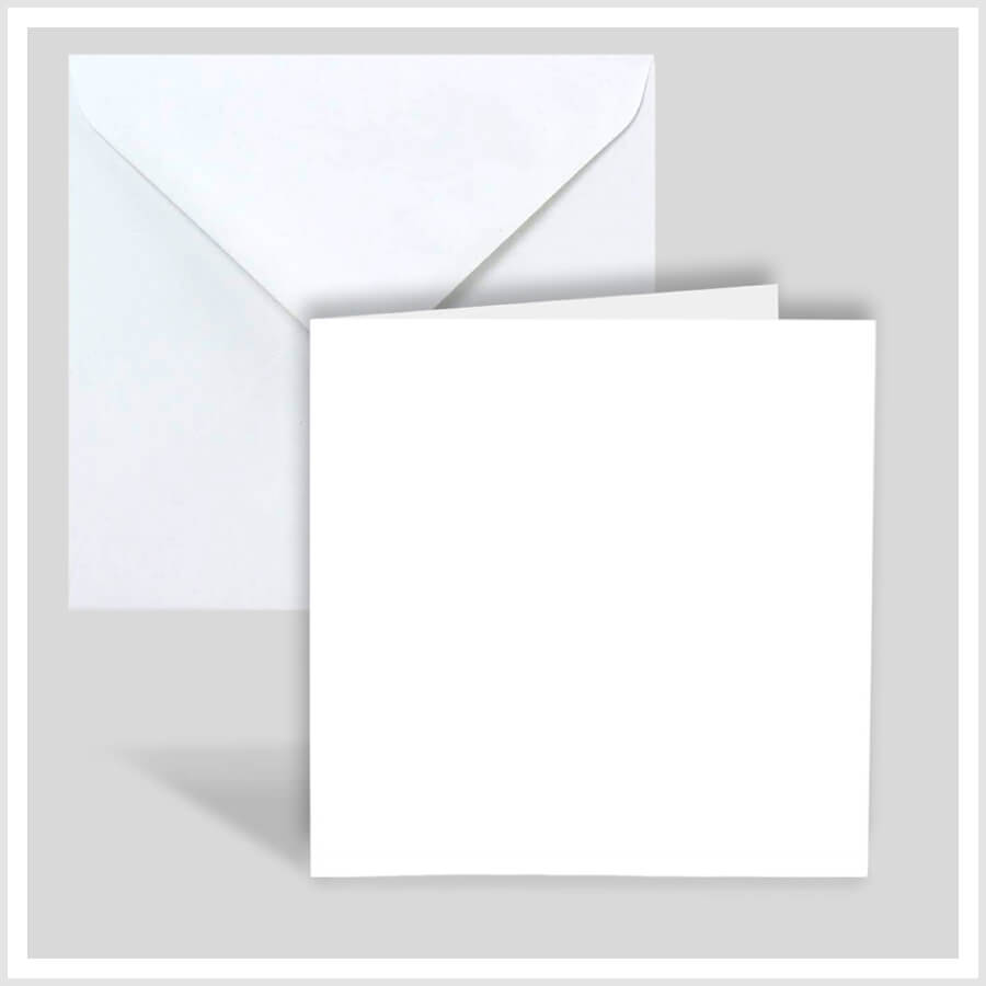 Plain White Uncoated Greeting Card with Envelopes