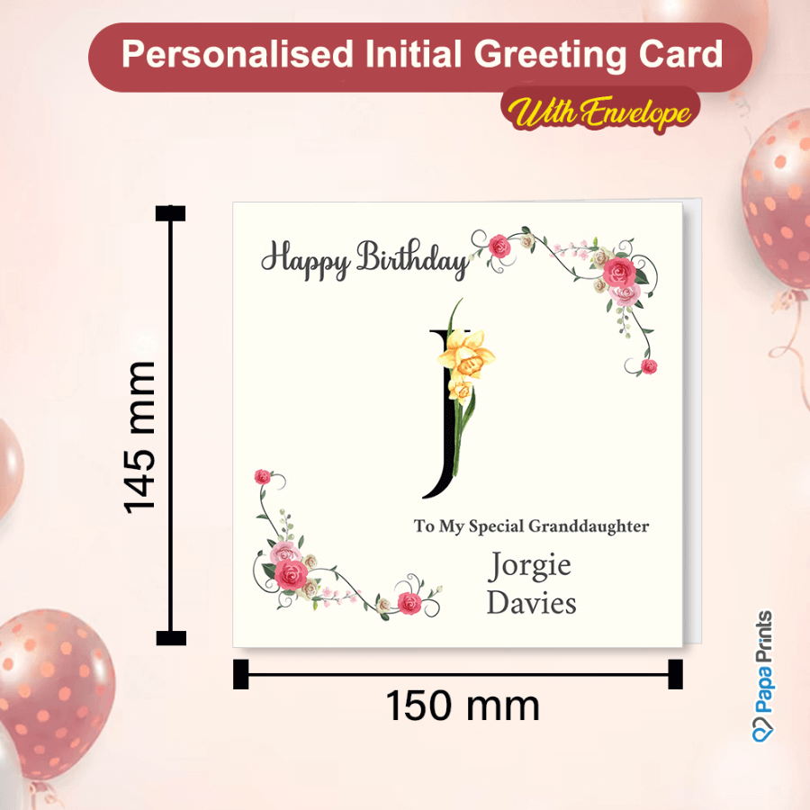 Personalised Initial Birthday Card