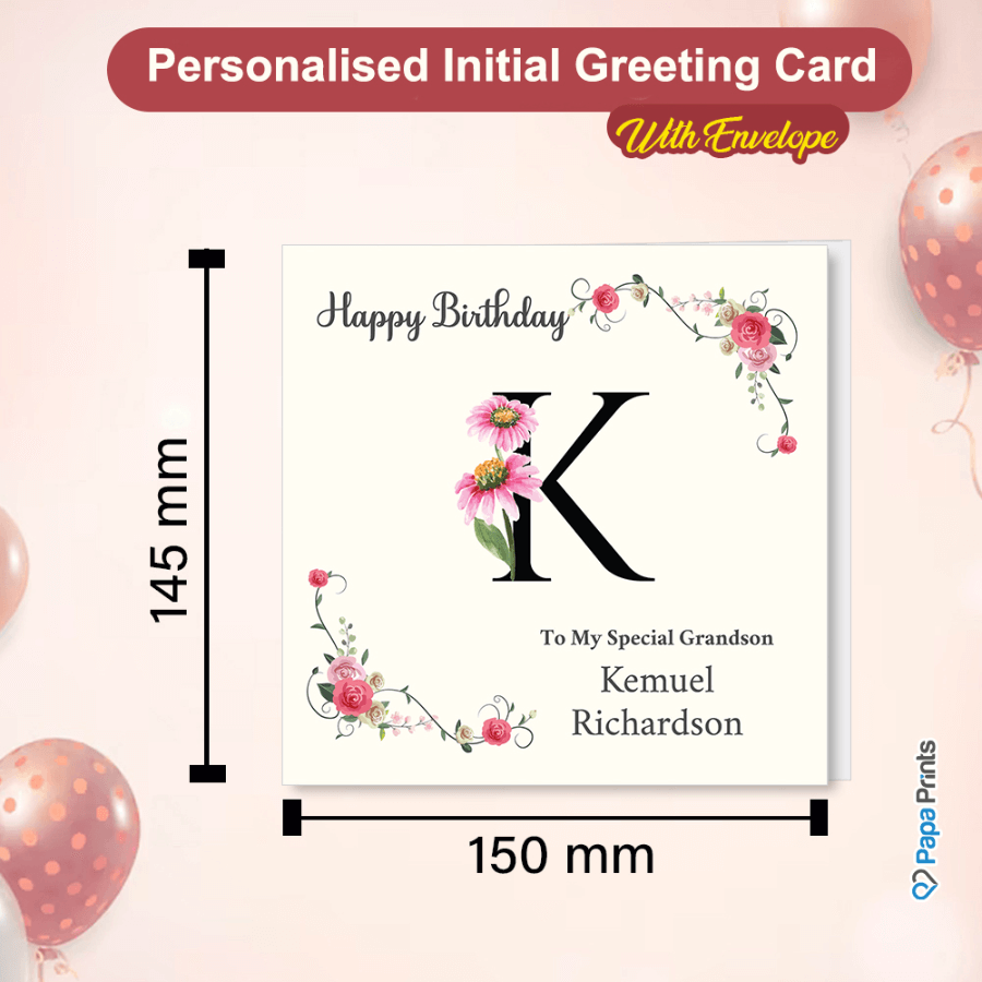 Personalised Initial Birthday Card