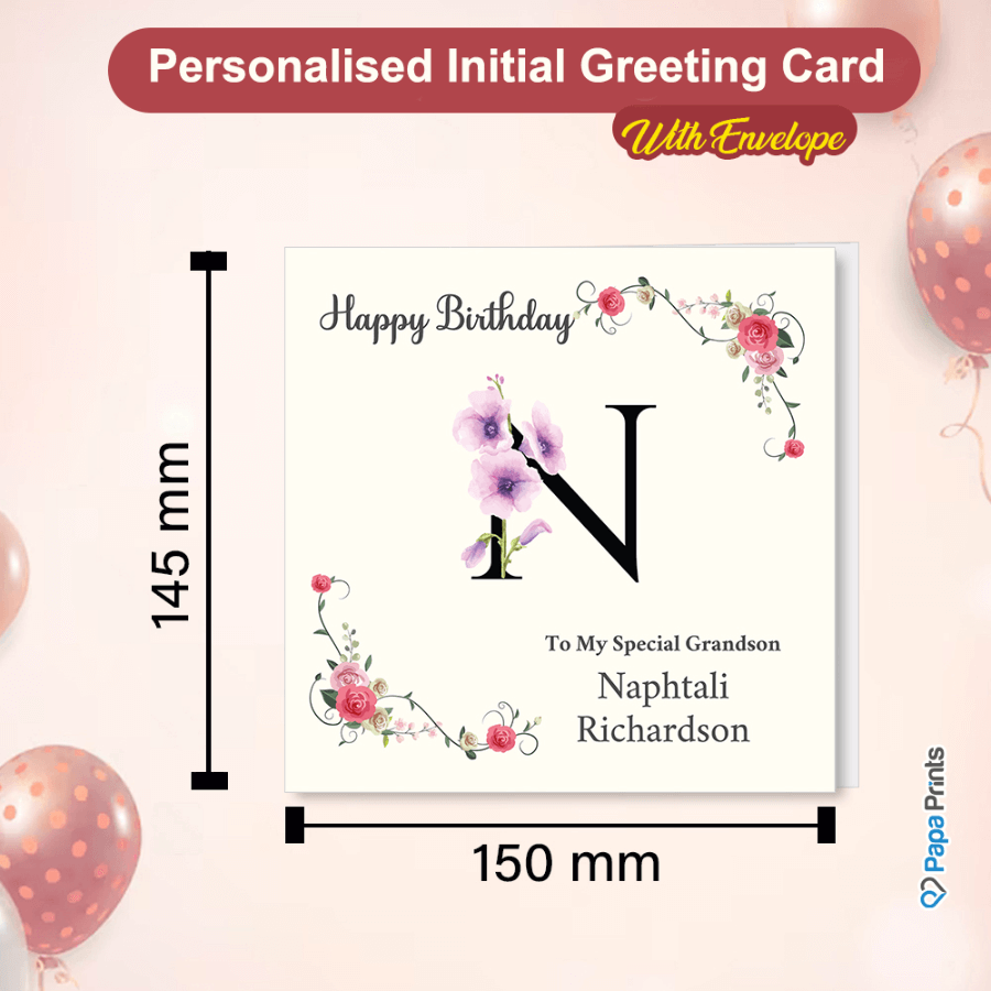 Personalised Initial Birthday Card