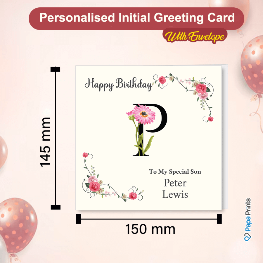 Personalised Initial Birthday Card