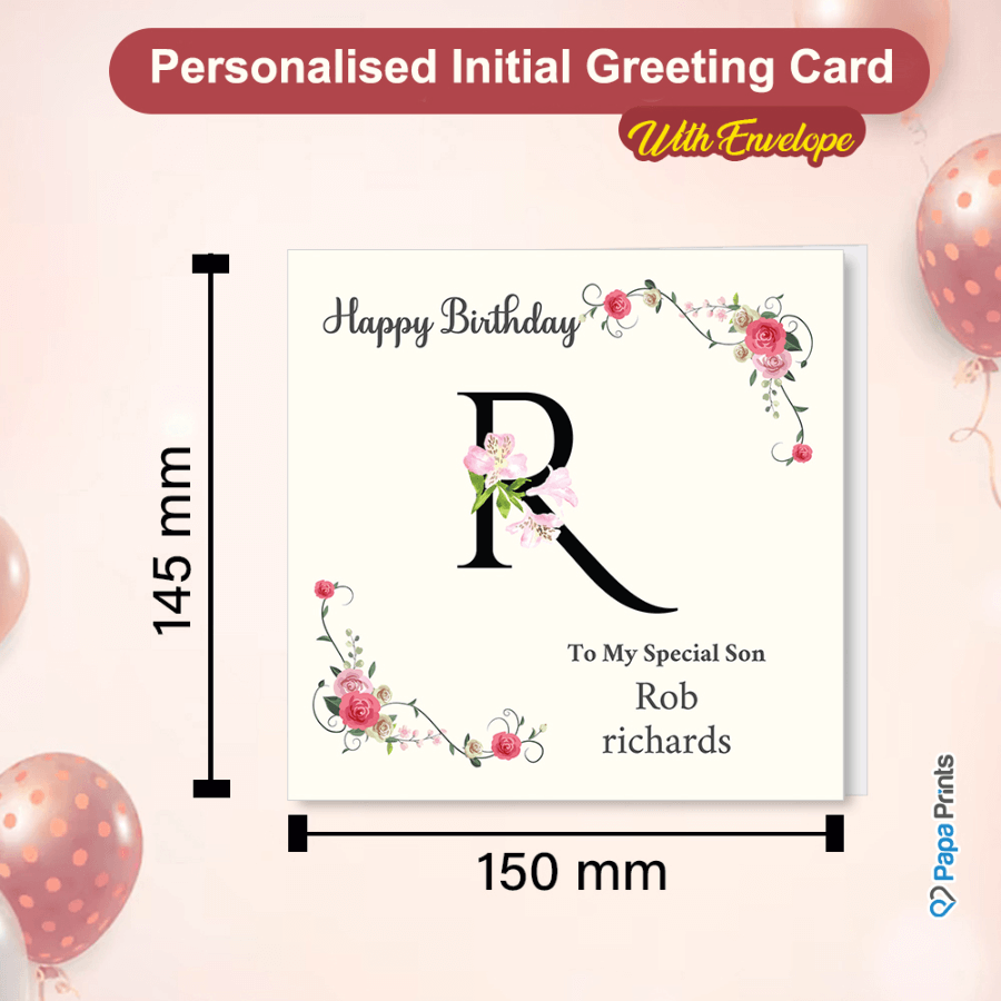 Personalised Initial Birthday Card