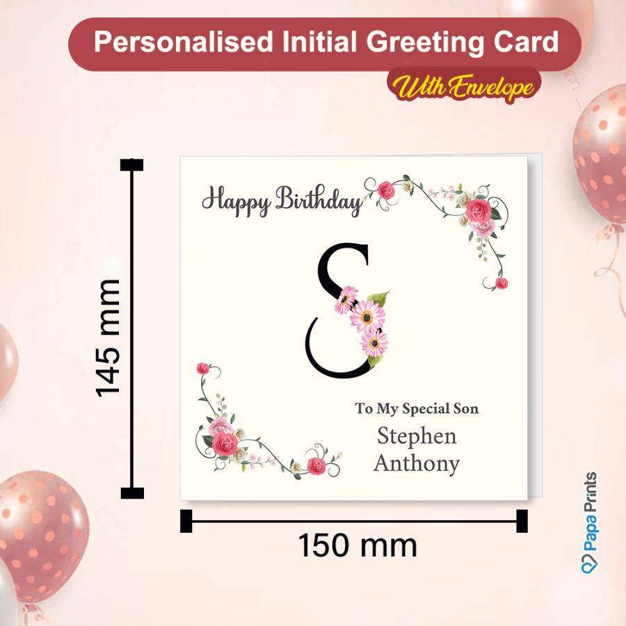 Personalised Initial Birthday Card