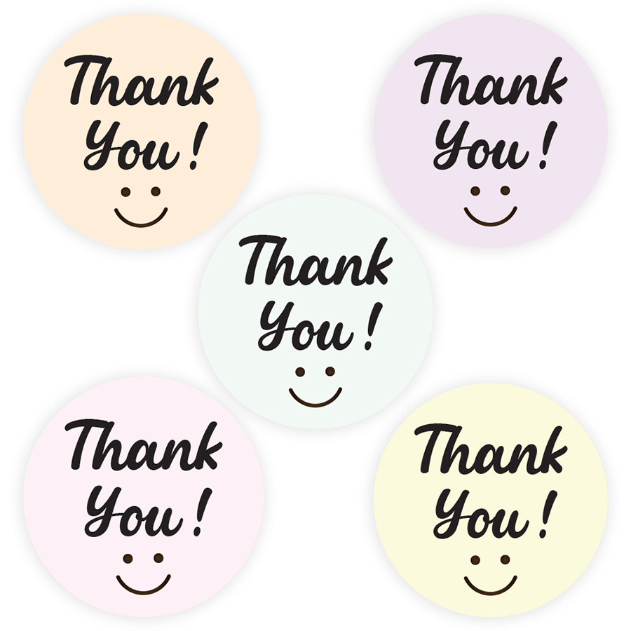 Thank You with Smiley & Heart Sticker