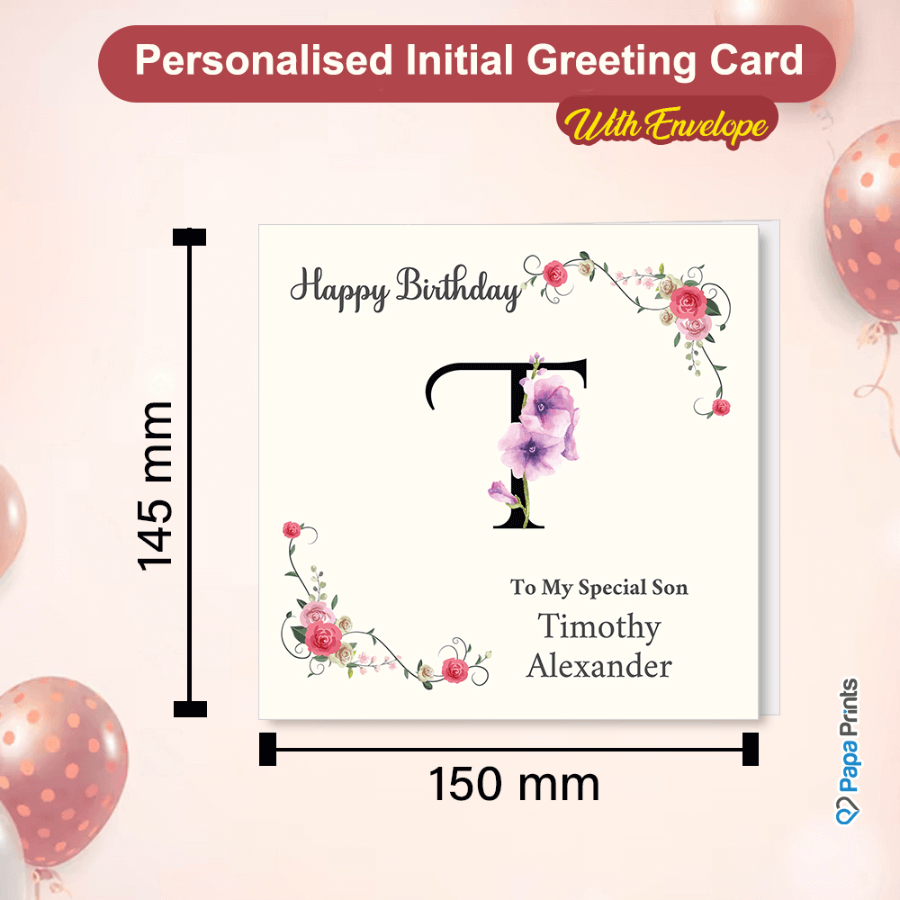 Personalised Initial Birthday Card