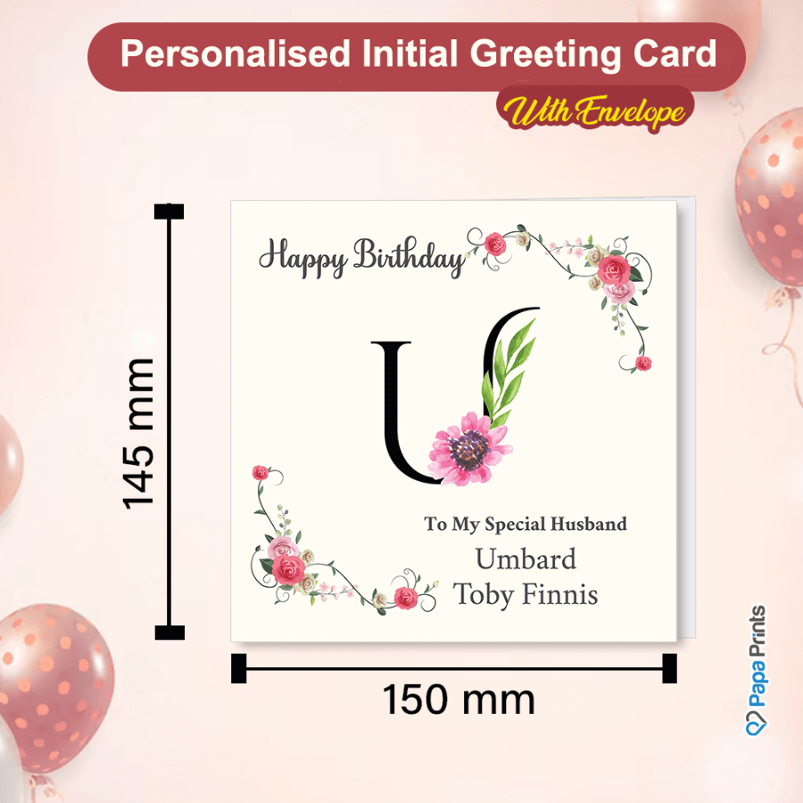 Personalised Initial Birthday Card