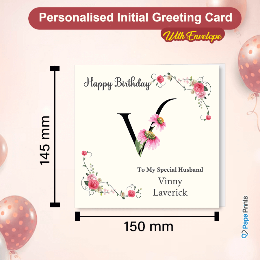 Personalised Initial Birthday Card