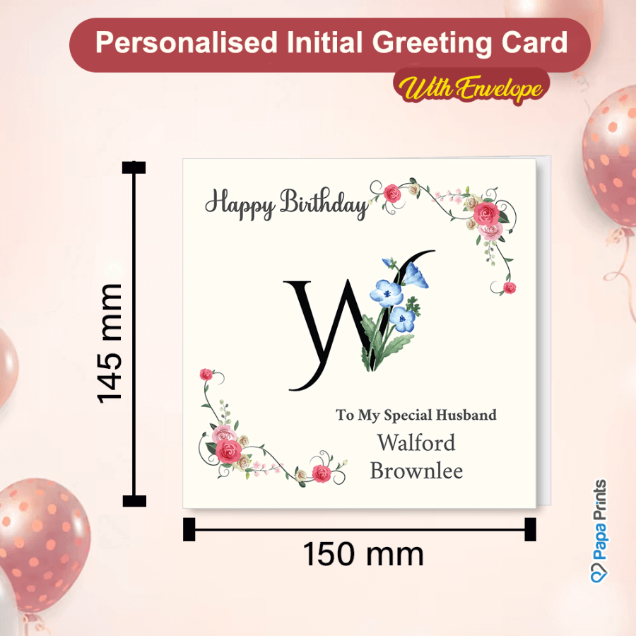 Personalised Initial Birthday Card