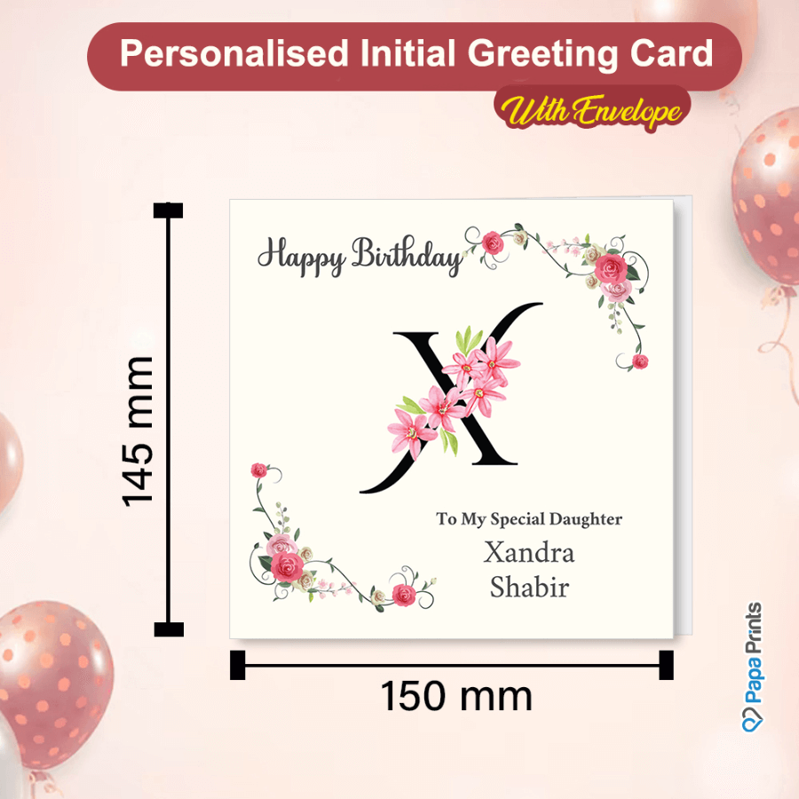 Personalised Initial Birthday Card