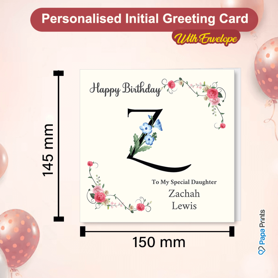 Personalised Initial Birthday Card