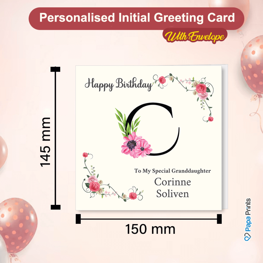 Personalised Initial Birthday Card