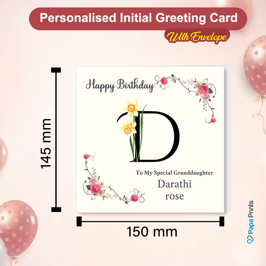 Personalised Initial Birthday Card