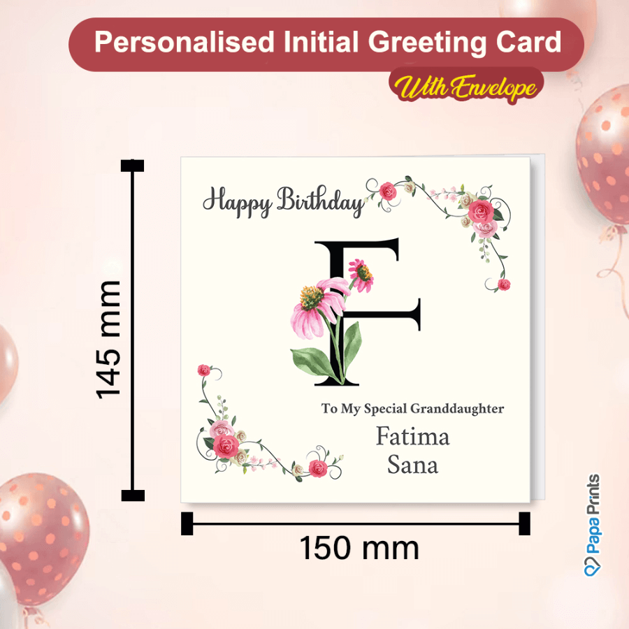 Personalised Initial Birthday Card