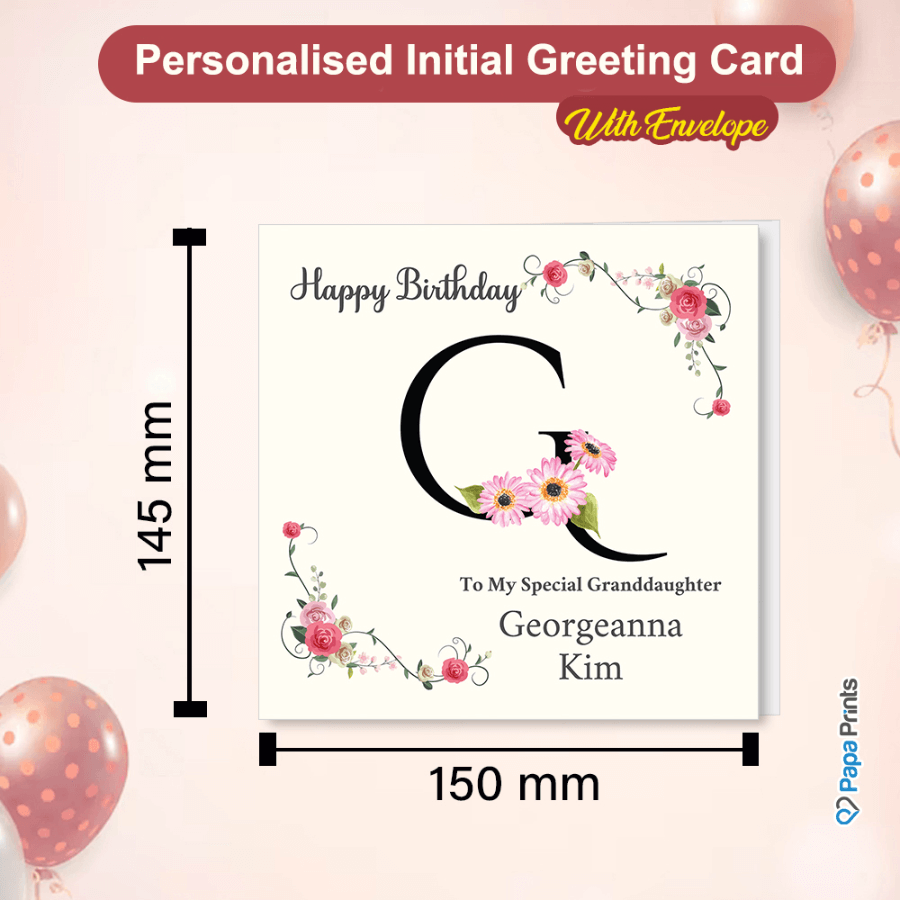 Personalised Initial Birthday Card