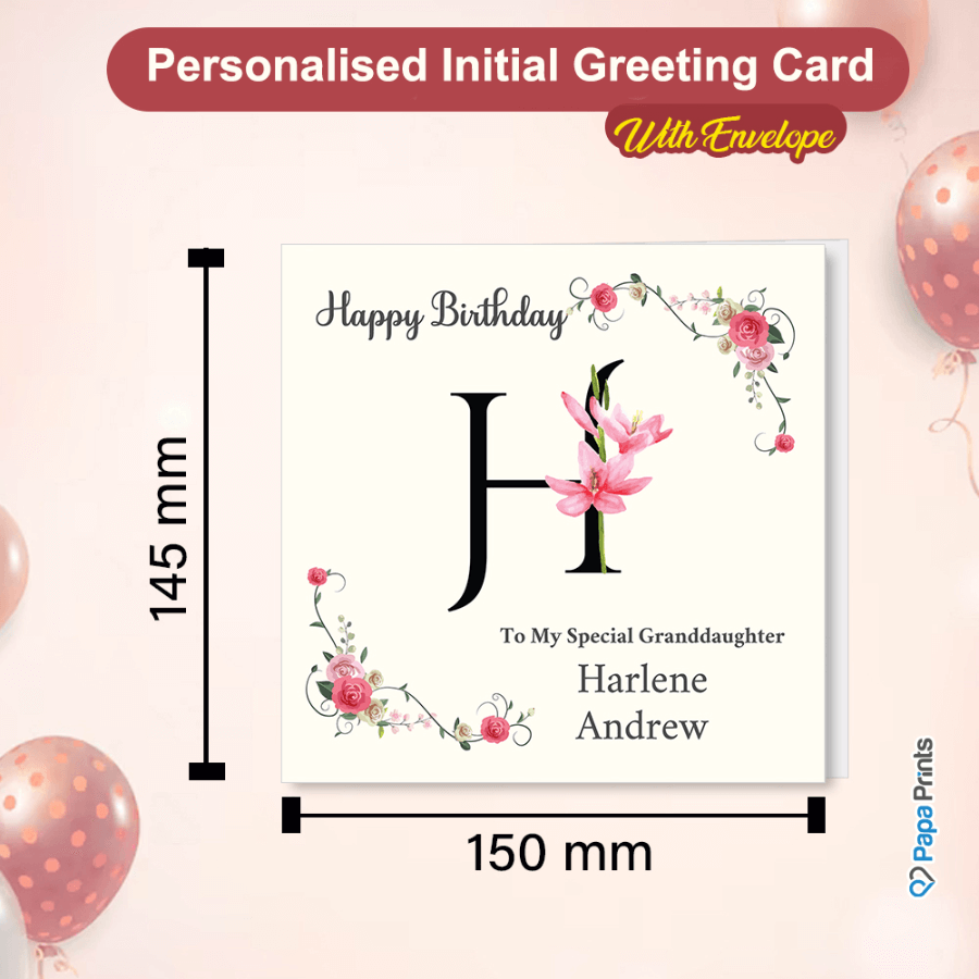 Personalised Initial Birthday Card