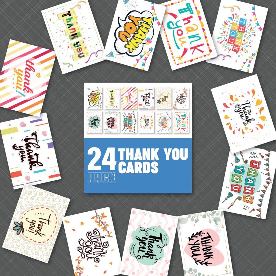 Elegant thank you greeting cards