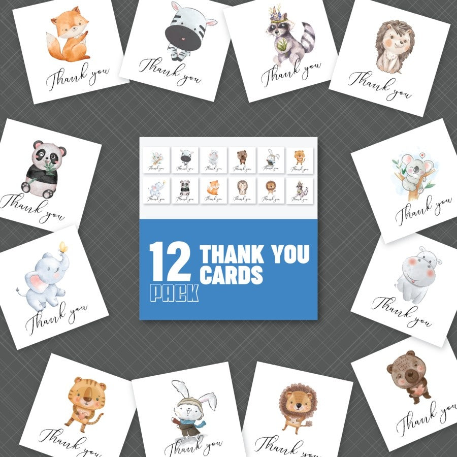 Fun animal-themed thank you cards