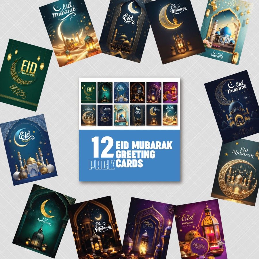 Islamic Eid greeting cards