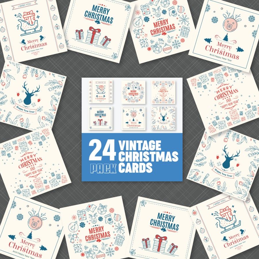 Vintage-inspired Christmas cards