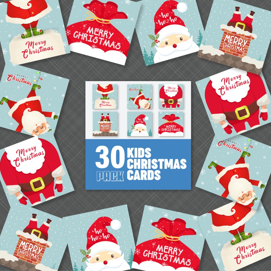 Christmas cards with Santa Claus designs