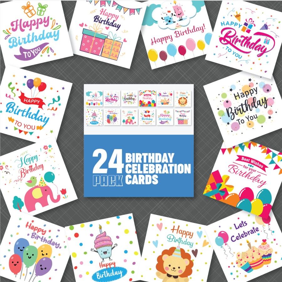 Festive birthday greeting cards