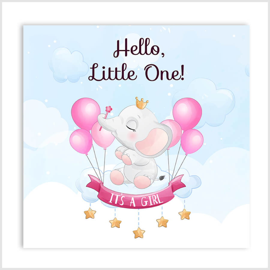 Hello Little One - Baby Greeting Card for Boys and Girls