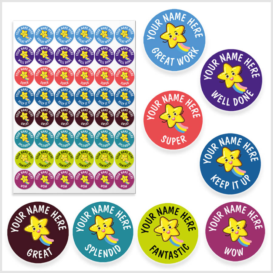 Personalized Star Reward stickers for children