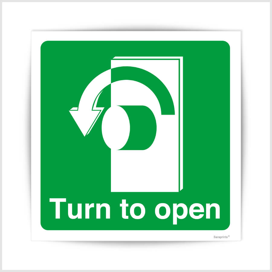 Turn Anti-Clockwise To Open Symbol Sign Sticker