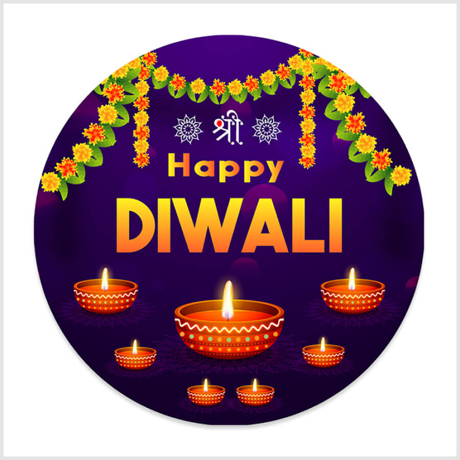 45mm Diwali sticker pack with festive designs