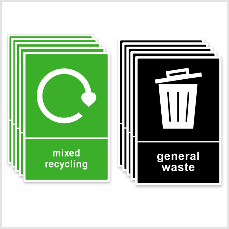 General Waste and Mixed Recycling Vinyl Sticker