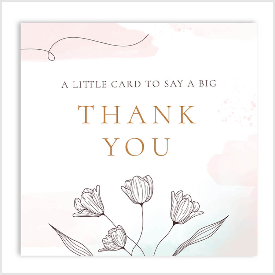Floral Thank You Card With Envelope 145x150mm