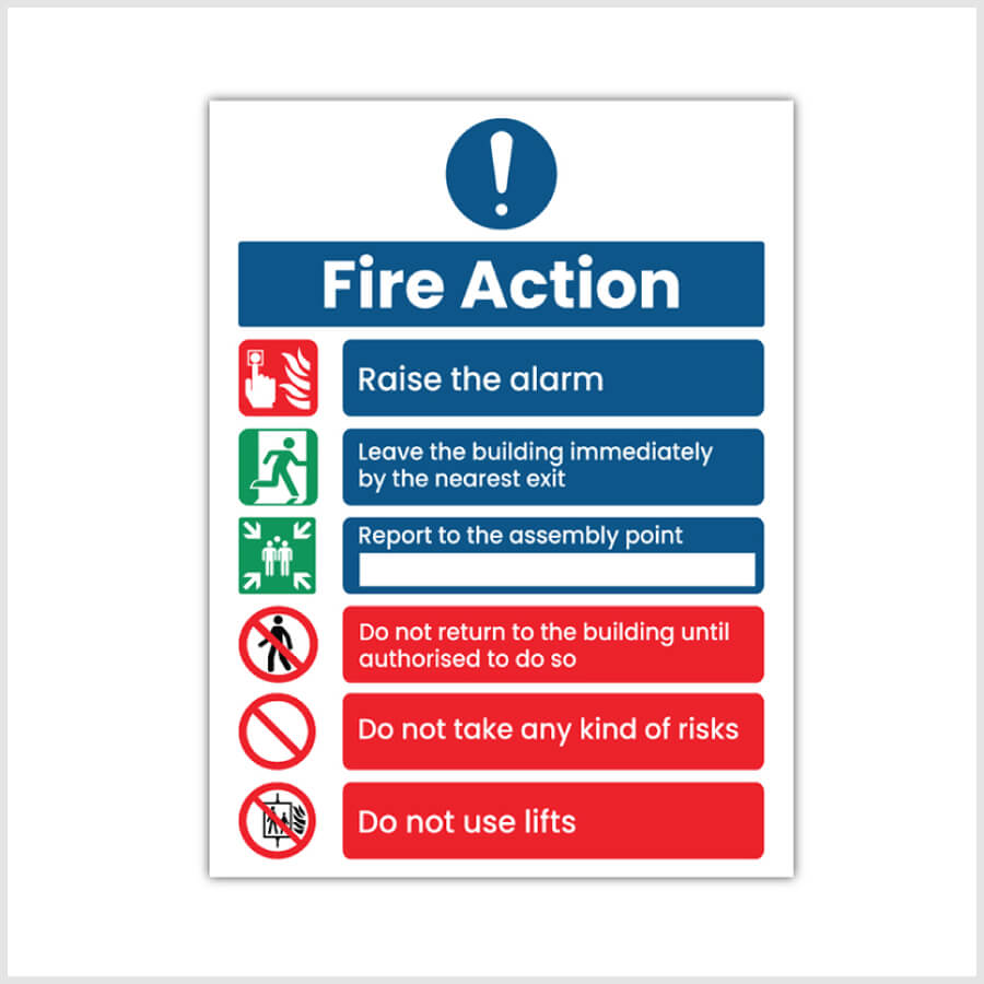 Fire Evacuation Procedure Sticker