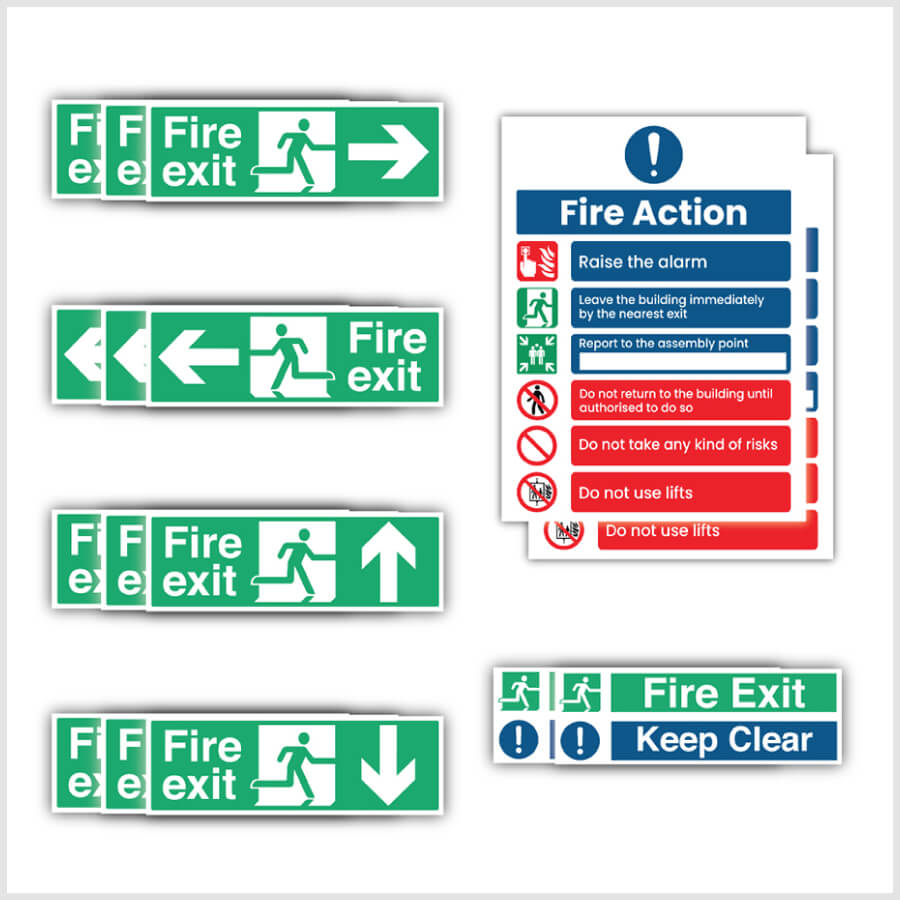 Fire Safety Signs For Exits Stickers