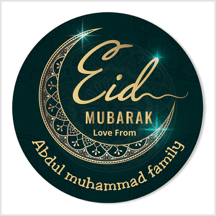 Personalised Eid Mubarak Stickers - Set of 24