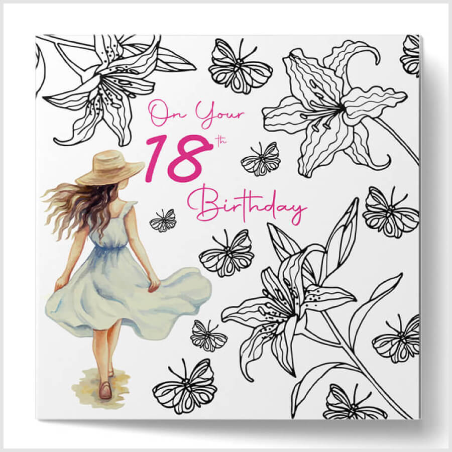 Elegant Birthday Card For 18-Year-Old Girl