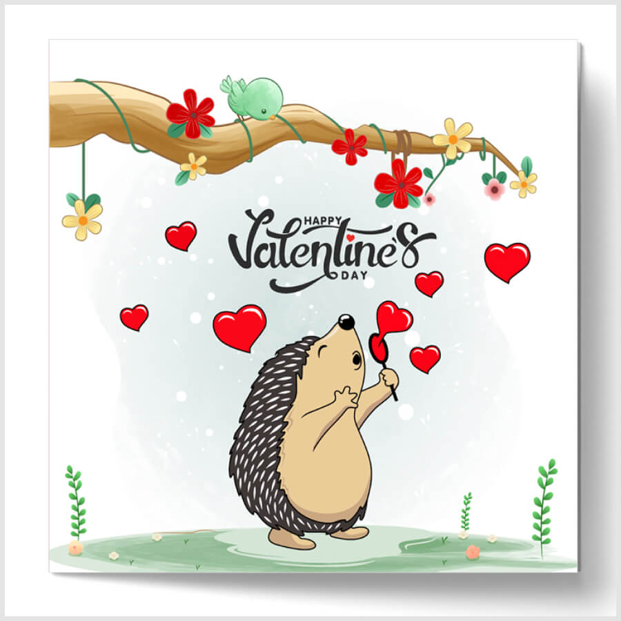 Hedgehog-Inspired Valentine's Day Card