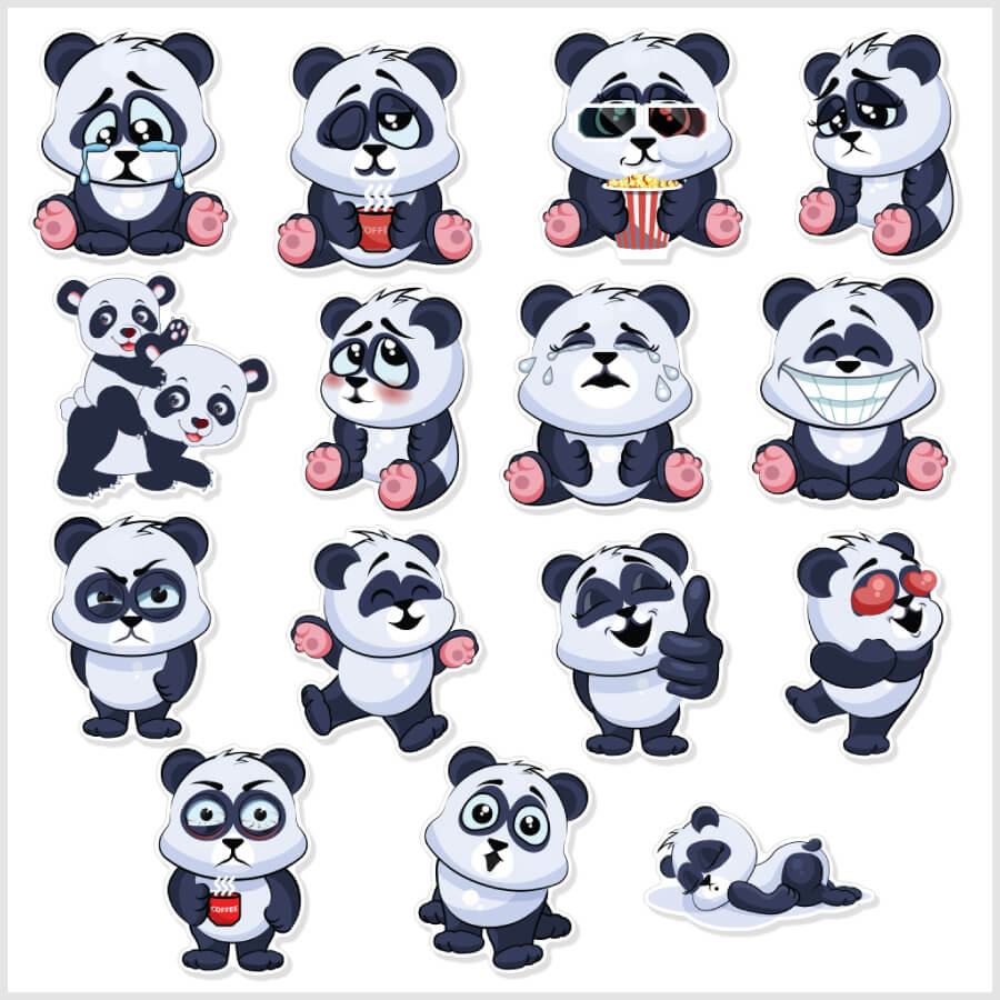 Adorable Mini Panda Stickers