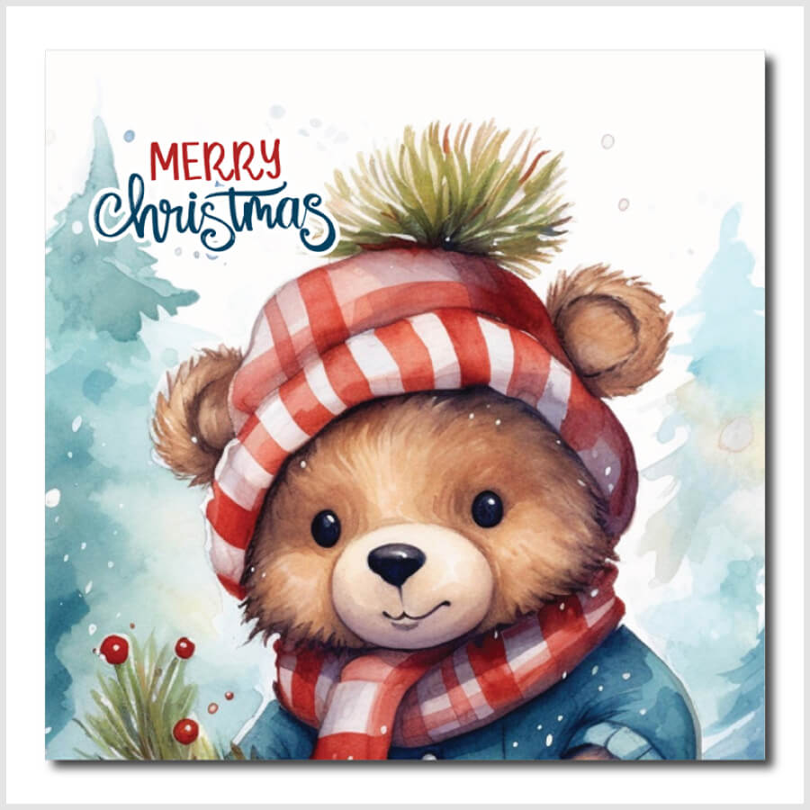 Teddy bear Christmas card