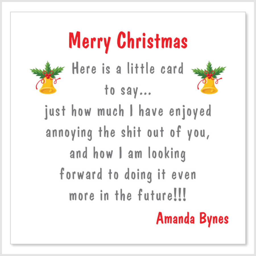 Christmas girlfriend gift card