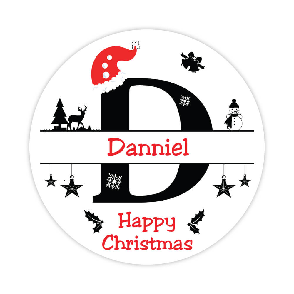 Christmas Letter D Sticker