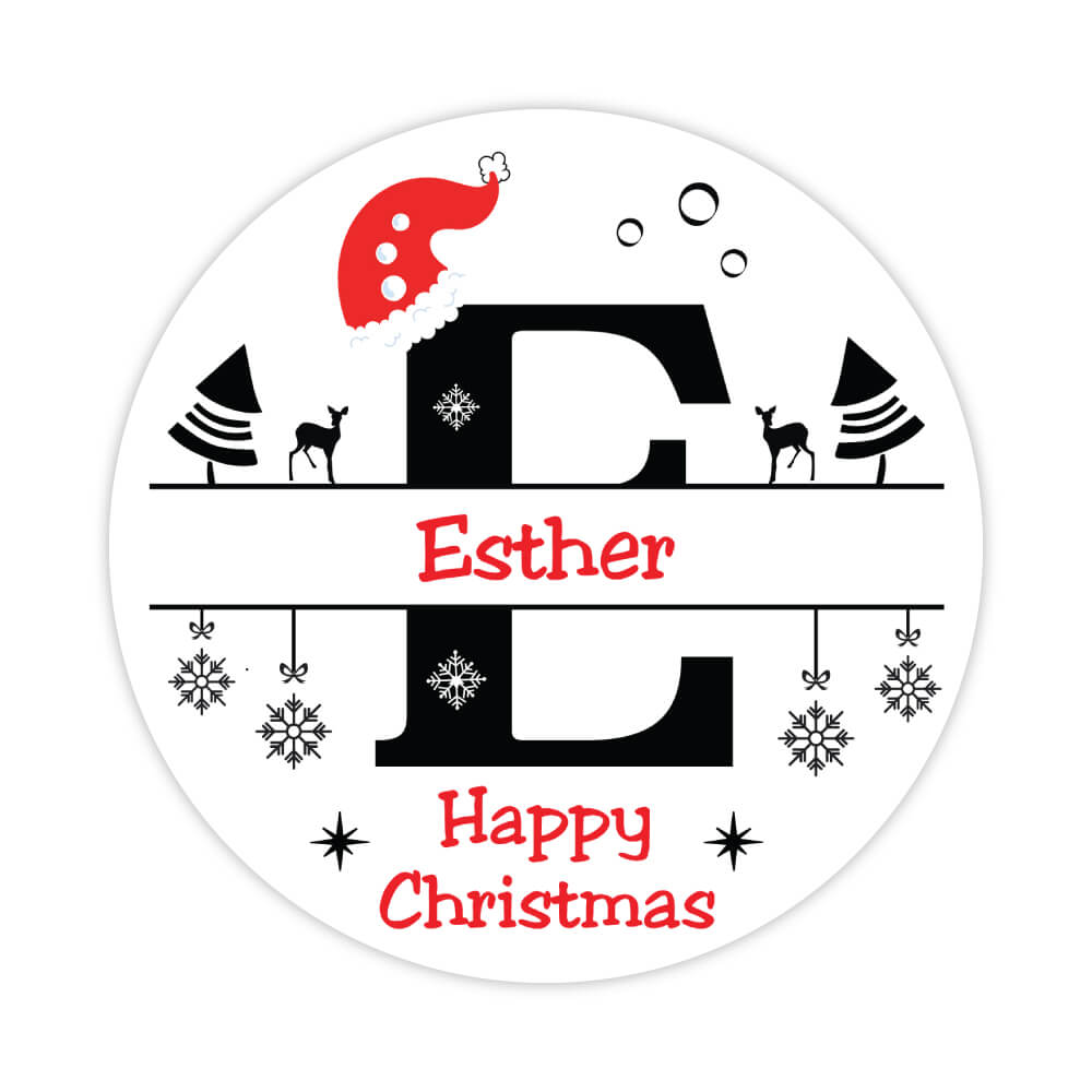 Christmas Letter E Sticker