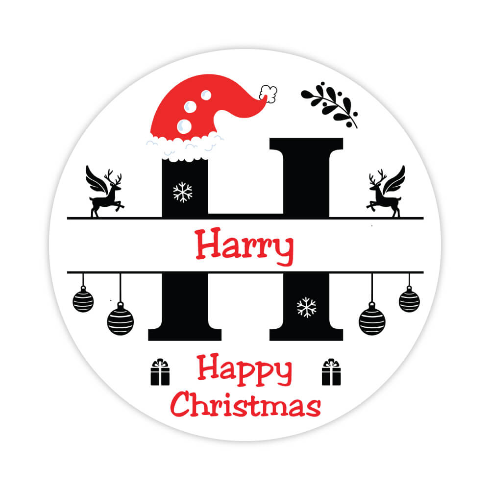 Christmas Letter H Sticker