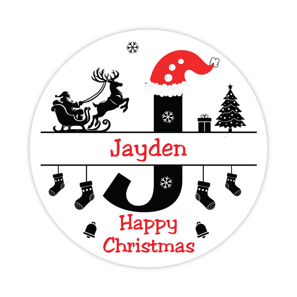 Christmas Letter J Sticker