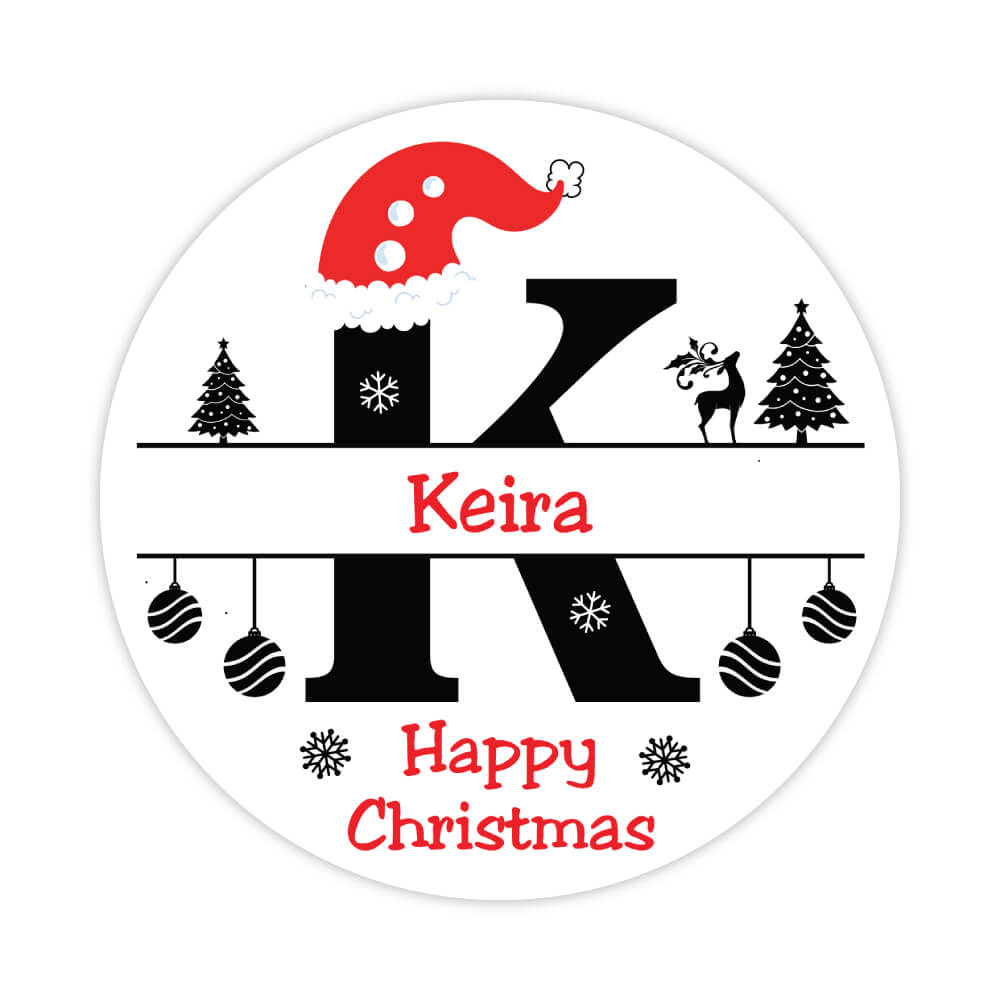 Christmas Letter K Sticker